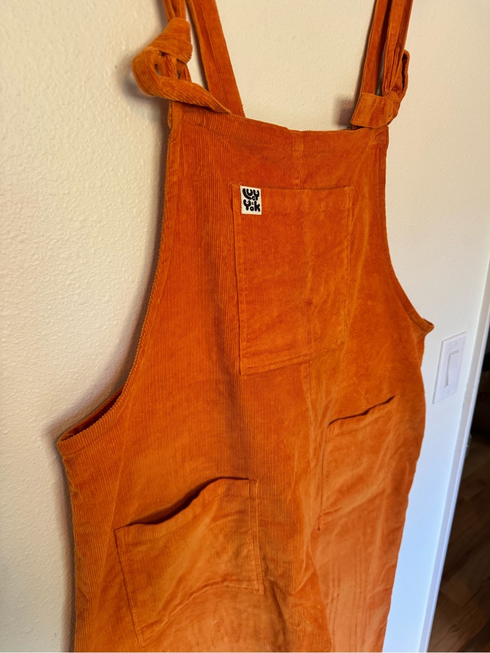 Lucy & Yak Organic Cotton Corduroy Dungarees Overalls Orange Size 14 US - Picture 3 of 12